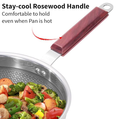 Hawkins 22 cm Frying Pan Triply Stainless Steel Shielded Nonstick Fry Pan
