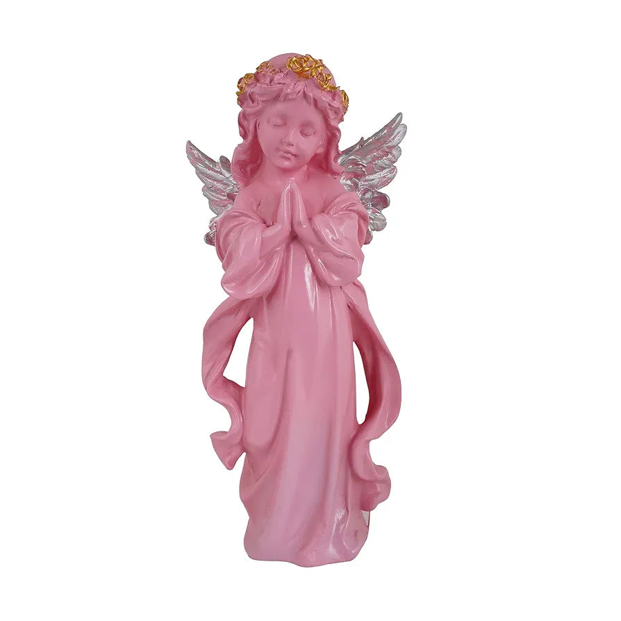 Zart Praying  Angel Girl Silver Winged Showpiece for Home Decor Showpiece