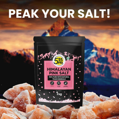 5:15PM Himalayan Pink Rock Salt | 100% Pure Pink Salt with Natural Trace Minerals | Gourmet Quality Himalayan Rock Salt | For Healthy Cooking – 1kg