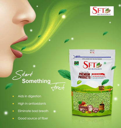 Sft Fennel Seeds Peppermint Coated Scented Mouth Freshner - 1000 gms