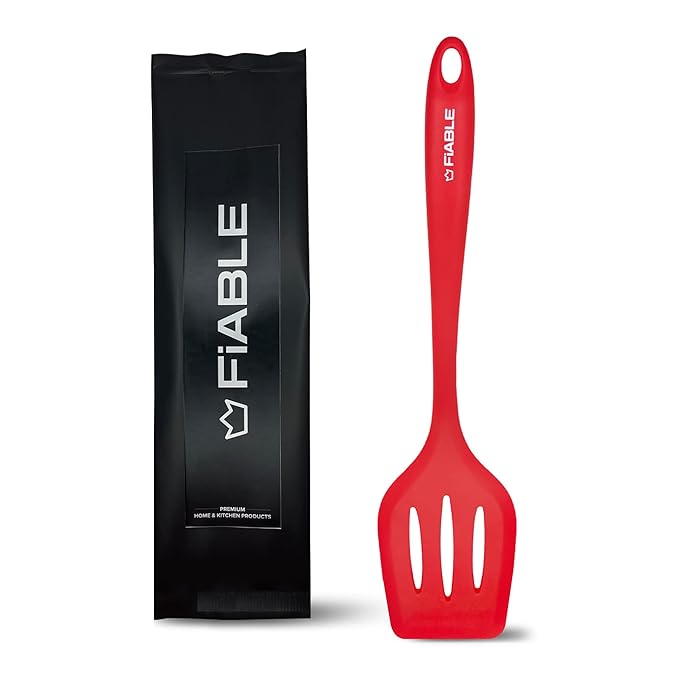 Fiable Premium Silicone Turner for Flipping Tossing Cooking Turner Red