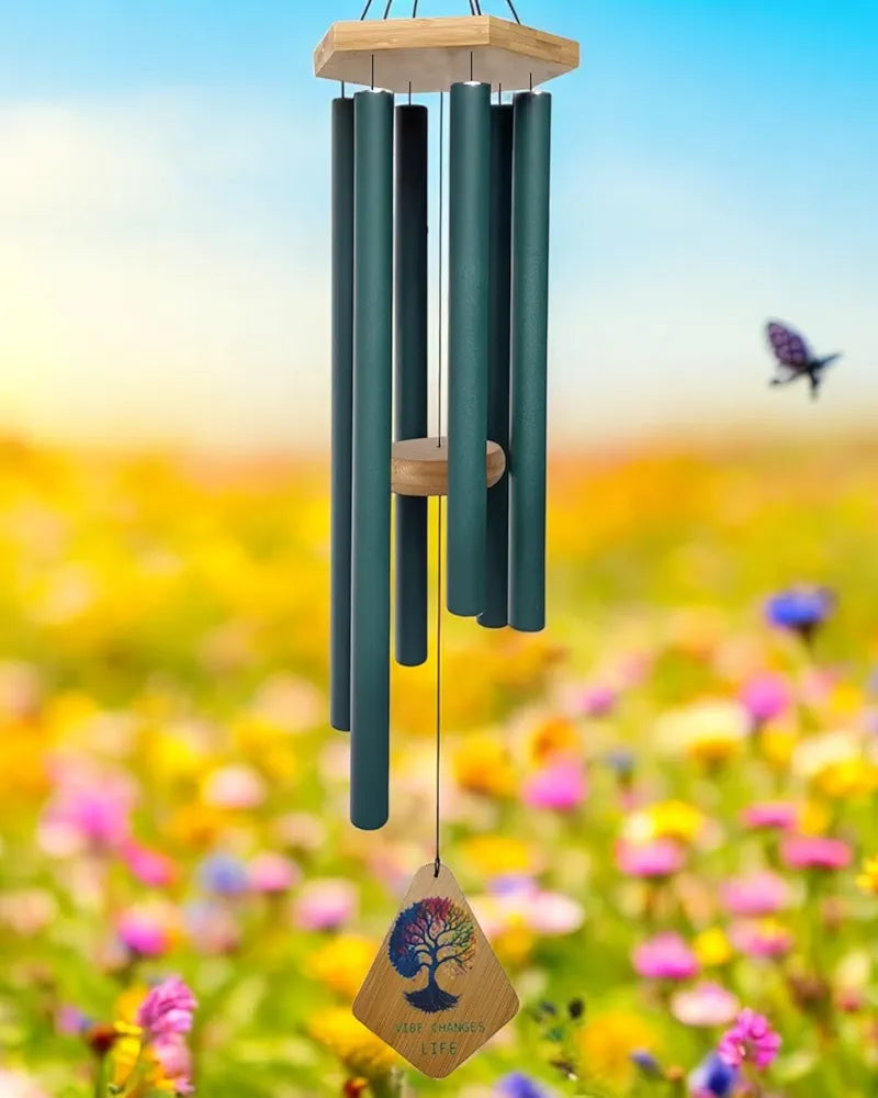 Paradigm Pictures 30.5 inch Big Wind Chimes Big Army Green Pipe Wood