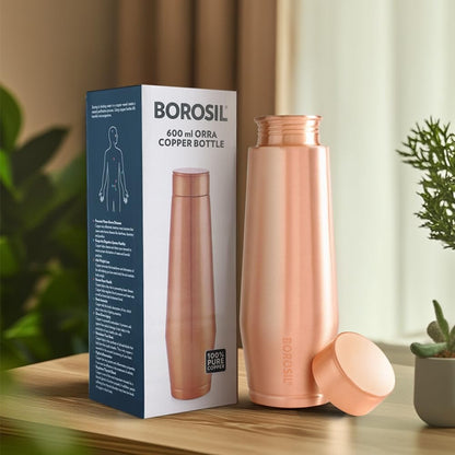 Borosil Orra Plain Copper Bottle 600ml