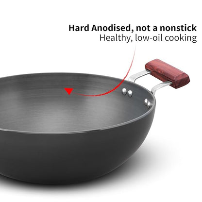 Hawkins Futura 5 litre Deep Fry Pan Induction Kadhai Hard Anodised Kadai with Glass Lid