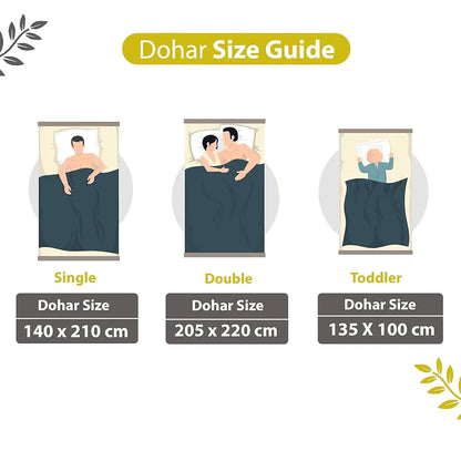Divine Casa Cotton Breathable Calming Patch Dohar Double Bed 120 GSM Soft Cosy AC Blanket Colour Quarry TC - 120