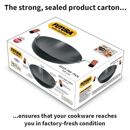 Hawkins Futura 1.5 litre Deep Fry Pan Hard Anodised Round Kadai