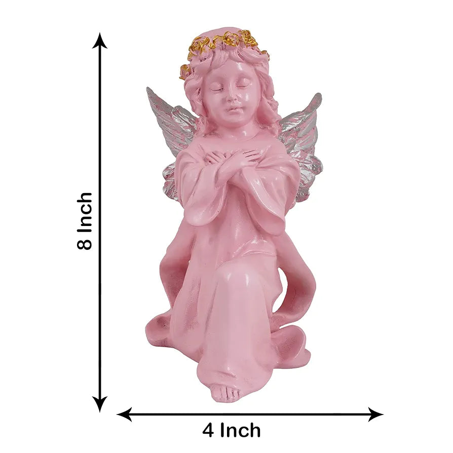 Zart Angel Girl Silver Winged Girl Statue for Home Decor Item