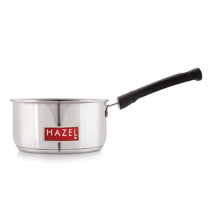 Hazel Induction Bottom Mini Sauce Pan 12.6 cm with 900 ml Capacity Small Size Milk Maker Vessel