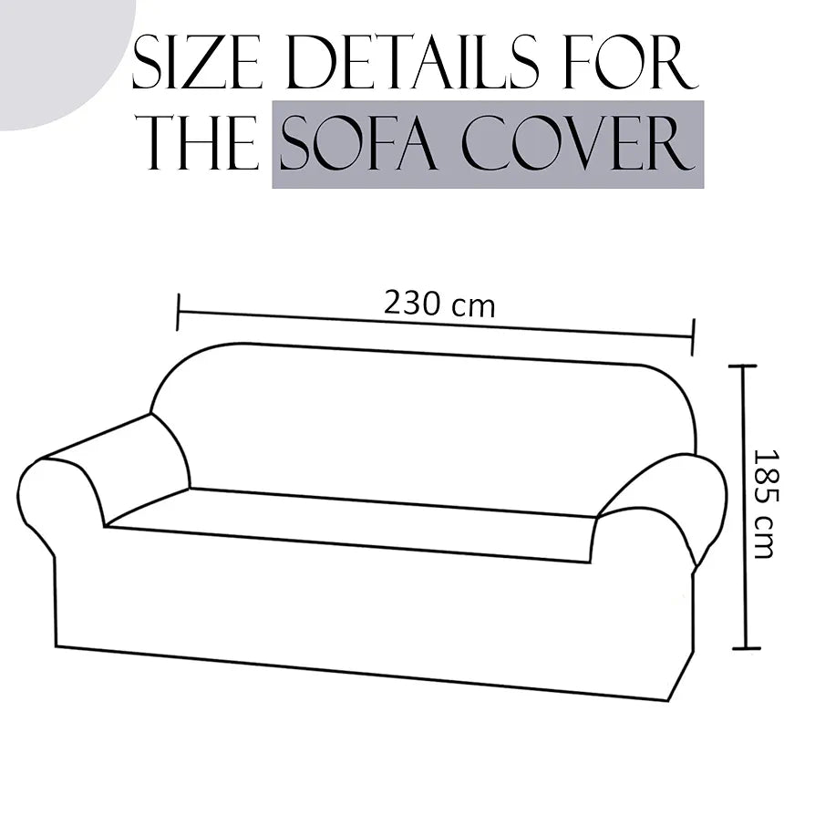 Kuber Industries Elastic Sofa Cover 3 Seater Stretchable Couch Slip Cover Grey