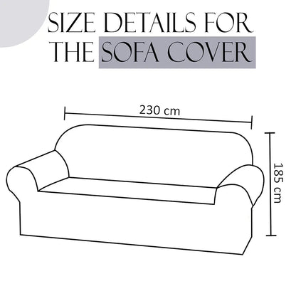 Kuber Industries Elastic Sofa Cover 3 Seater Stretchable Couch Slip Cover Grey
