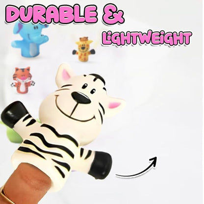 Wembley 5 Pcs Jungle Animal Finger Puppet Toy for Kids Multicolor