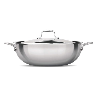 Milton Pro Cook Triply Stainless Steel 28 Cm Kadai With Lid, 4.6 Litres - 1267 gms