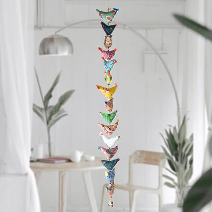 Kuber Industries Rajasthani Traditional Windchimes 15 Hanging Birds with Bell