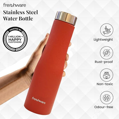 Frenchware Water Bottle | 1 Litre, Stainless Steel, Premium SS 304, Plum Delight | Easy-to-Clean
