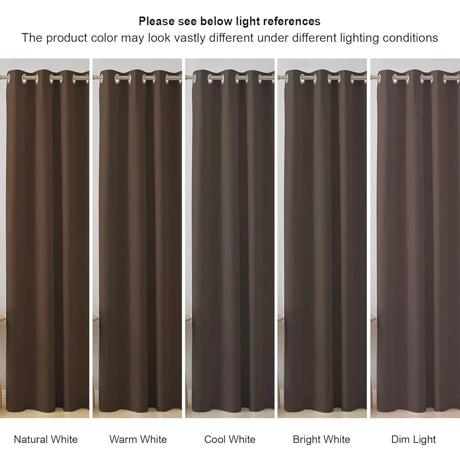 Cloth Fusion Blackout Door Curtains 9 Feet Long Set of 2 Grommet Design Dark Brown