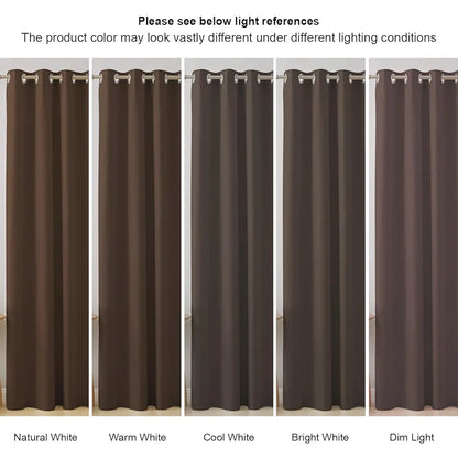 Cloth Fusion Blackout Door Curtains 9 Feet Long Set of 2 Grommet Design Dark Brown