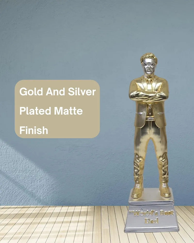 Gold Art India Best Father Figurine Gold & Silver Plated Matte