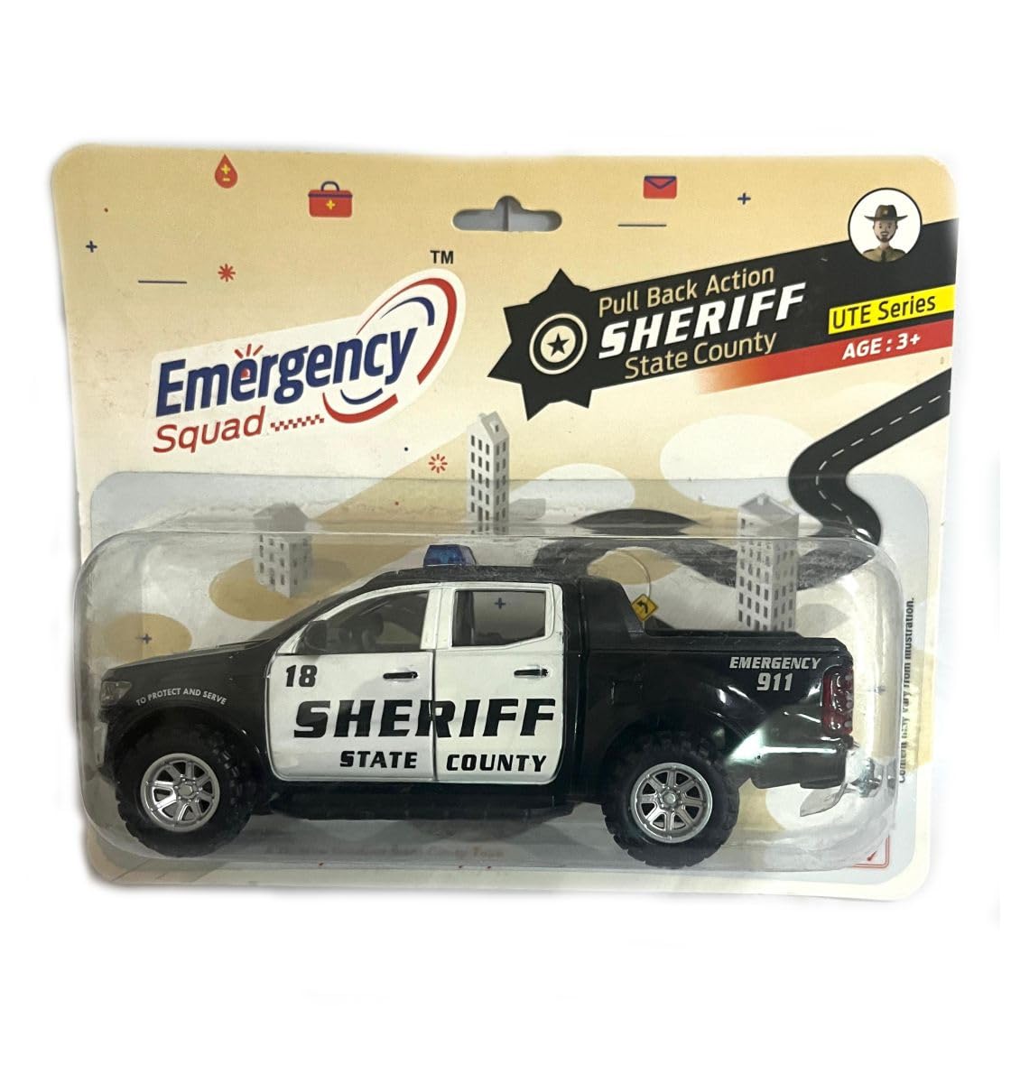 Centy Sheriff Pull Back Police Toy Car with Door Openable for 3Y+ Assorted Colours