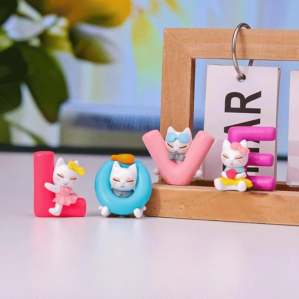 Satyam Kraft 1 Set  Love Letter Miniature Cat Figurines
