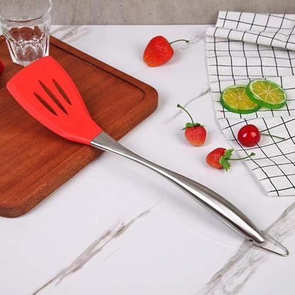 P-Plus International Silicone Spatula Versatile Tools Baking and Mixing Steel Stolled Red