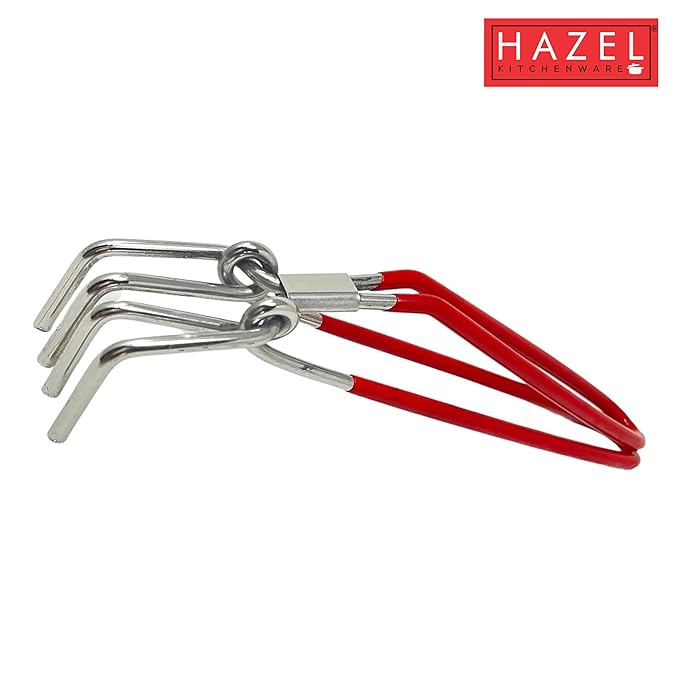 Hazel Stainless Steel Pakad Tongs for Kitchen Sturay Pakkad Chimta Utensil Holder