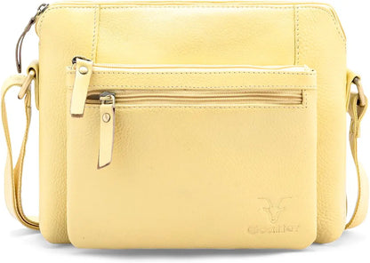 Goatter Genuine Leather 9" Inch Sling Cross-Body Bag For Women's