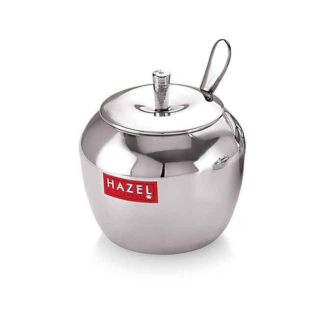 Hazel Stainless Steel Oil and Ghee Container With Spoon for Kitchen 260 ml Capacity