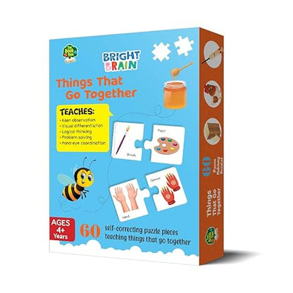 The Book Tree Bright Brain Things That Go Together 60 (30 Sets) Piece Jigsaw Puzzle for Preschoolers