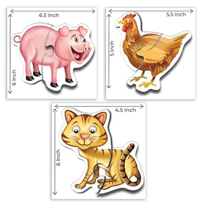 Toykraftt 2 Piece Animal Puzzles For Kids Age Of 2 Years Above Educational Toys