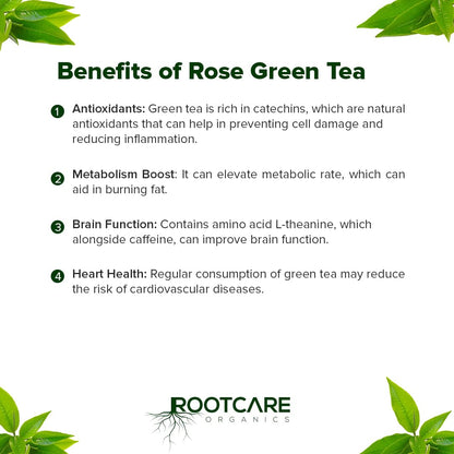 Rootcare Organics Rose Infused Green Tea - 100 gms