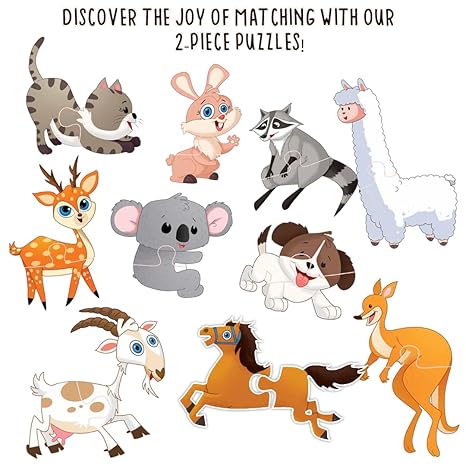 The Book Tree Animal Puzzle for Kids - 60 Piece Animals Jigsaw & Toddler Puzzles with 1 Board Book