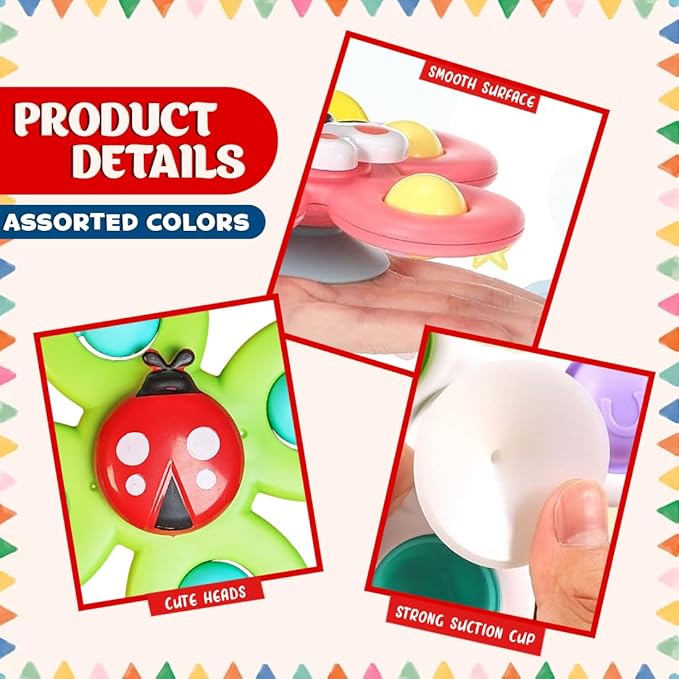 Wembley Suction Spinner Toy for Baby Bath Toys Water Toys 3 Pcs