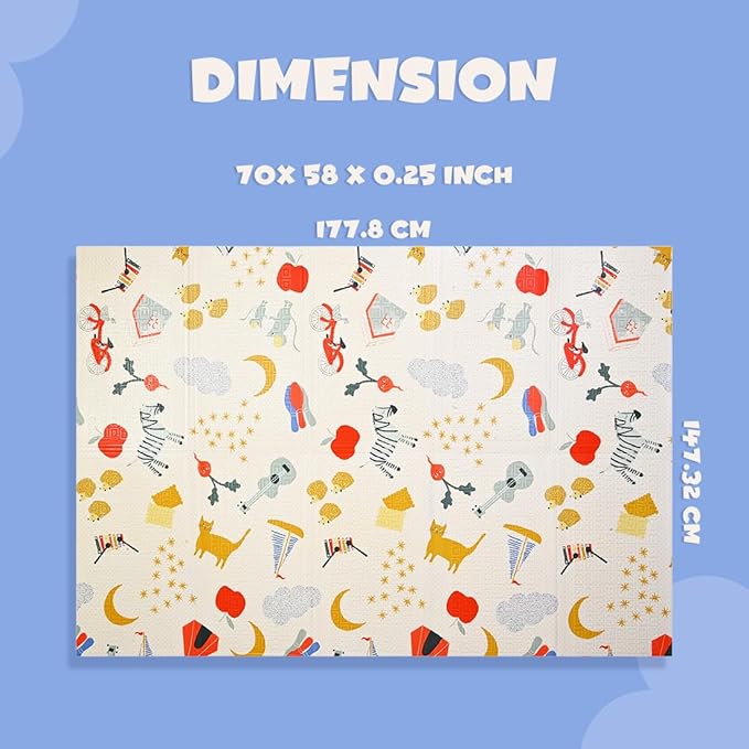 Wembley Baby Play Mat Double Sided Waterproof Floor Mat Playmat for Kids Beige Colour