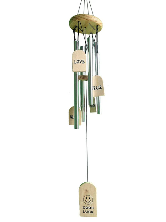 Relive Store Wind Chime 4 Silver Pipes Good Luck Hight 35 Inch.