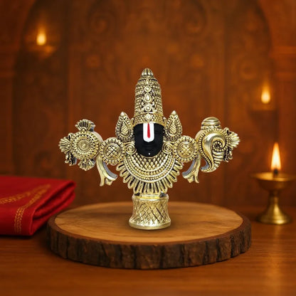 Gold Art India Lord Venkateswara Balaji Face Idol Antique Gold Matte Finish
