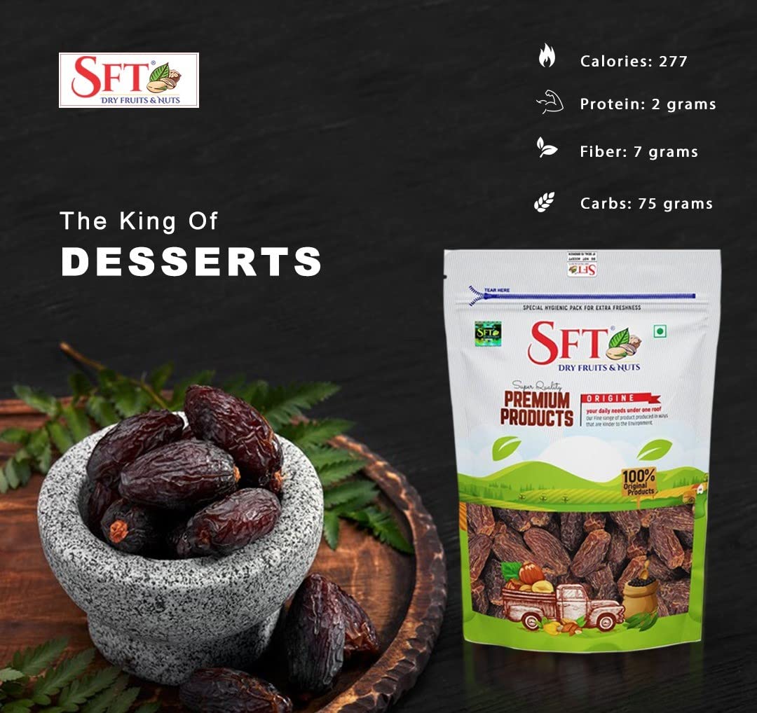 Sft Black Brown Dates Dry - 1000 gms