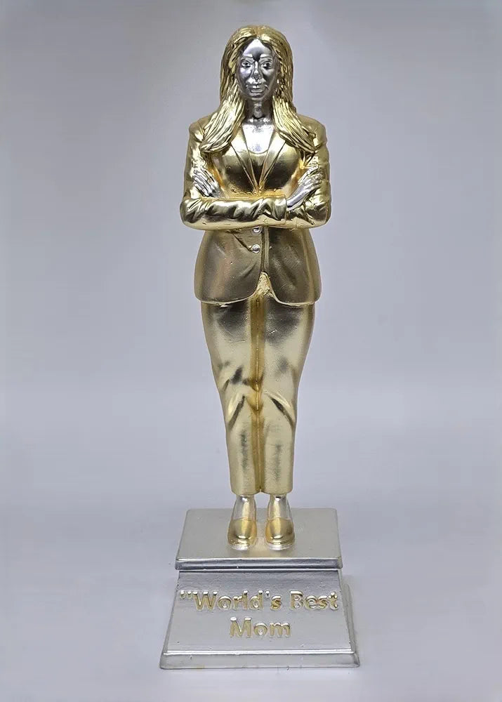 Gold Art India Best Mother Trophy Figurine Gold & Silver Plated Matte Finish