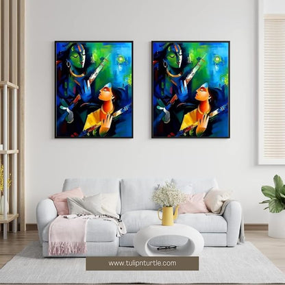 Tulip N Turtle Da Vinci Premier Series Abstract Radha Krishna Tube Packing 36 Colours Diy Acrylic Painting by Numbers Kit