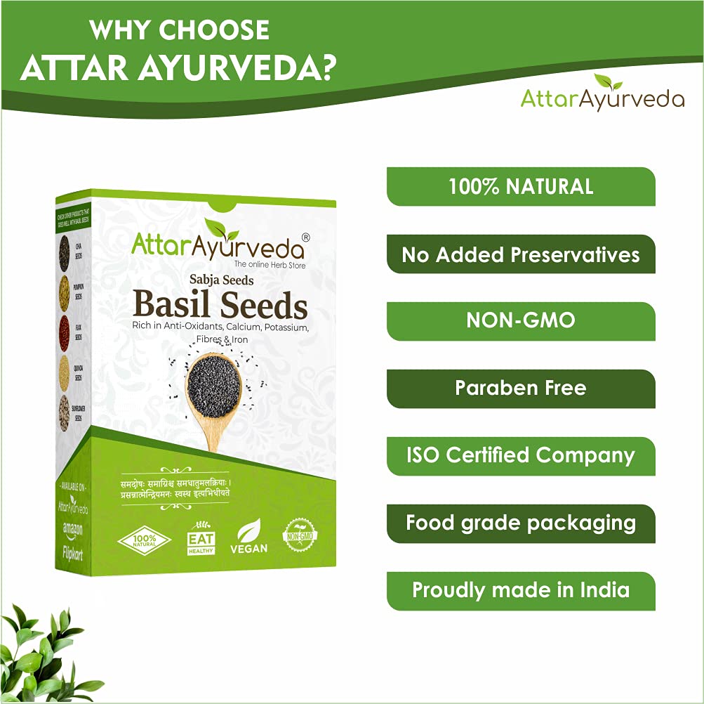 Attar Ayurveda Sabja Basil Seeds - 500 gms