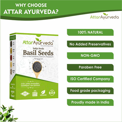 Attar Ayurveda Sabja Basil Seeds - 500 gms