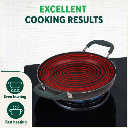 The Indus Valley Pre-Seasoned Iron Jalebi Pan with Silicon Handle
