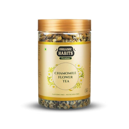 Organic Habits Chamomile Flower Tea 50 Gms | 100% Natural Dried Whole Chamomile Flowers