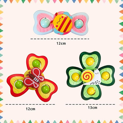 Wembley Suction Spinner Toy for Baby Bath Toys for Kids 3 Pcs