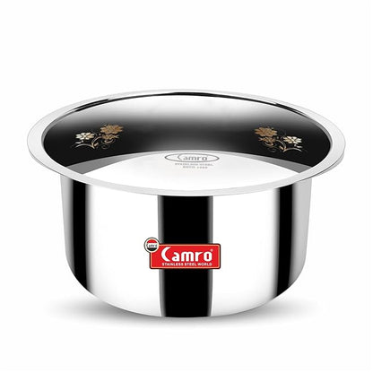 Camro Tripro Triply Artisian Tope with lid 20 No 8 Liters Capacity Cauldron Tope Handi