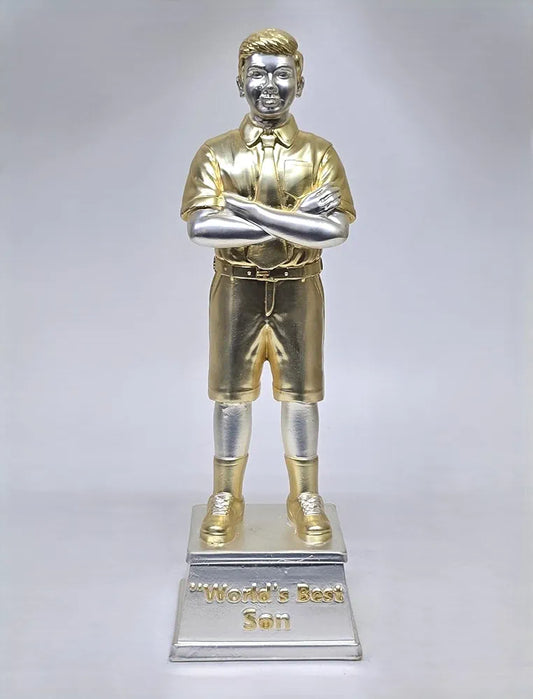 Gold Art India Best Son Figurine Gold & Silver Plated Matte