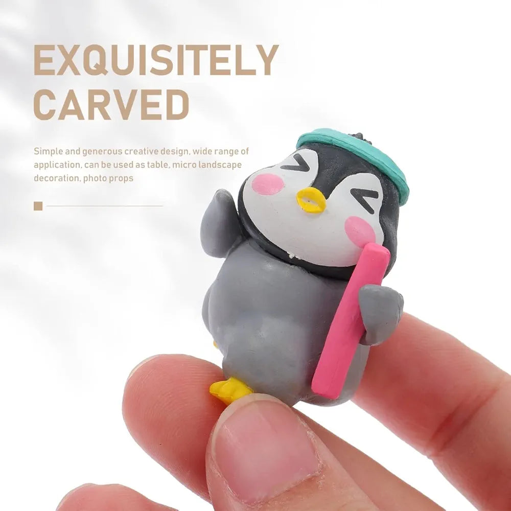 Satyam Kraft 1 Set  Cute Penguin Miniature Figurines Showpiece