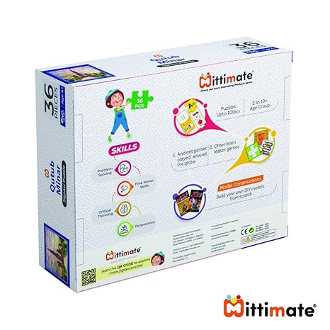 Mittimate Qutub Minar Jigsaw Puzzle Game for Kids Age 4 to 6 Old 36 Pieces Puzzle Toy