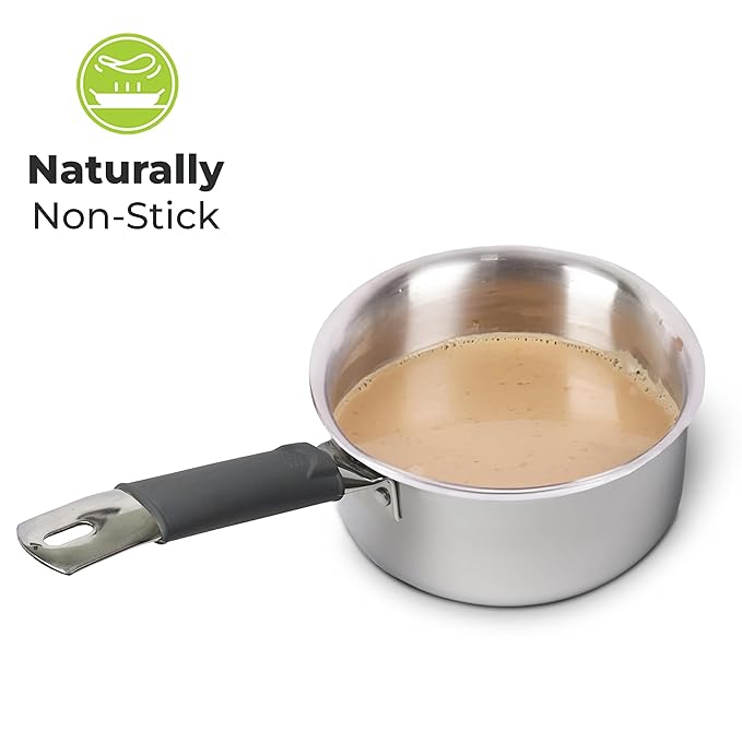Allo Triply Stainless Steel Sauce TriPly Tea Pan MilkPan For Chai 20cm 3.3 litres