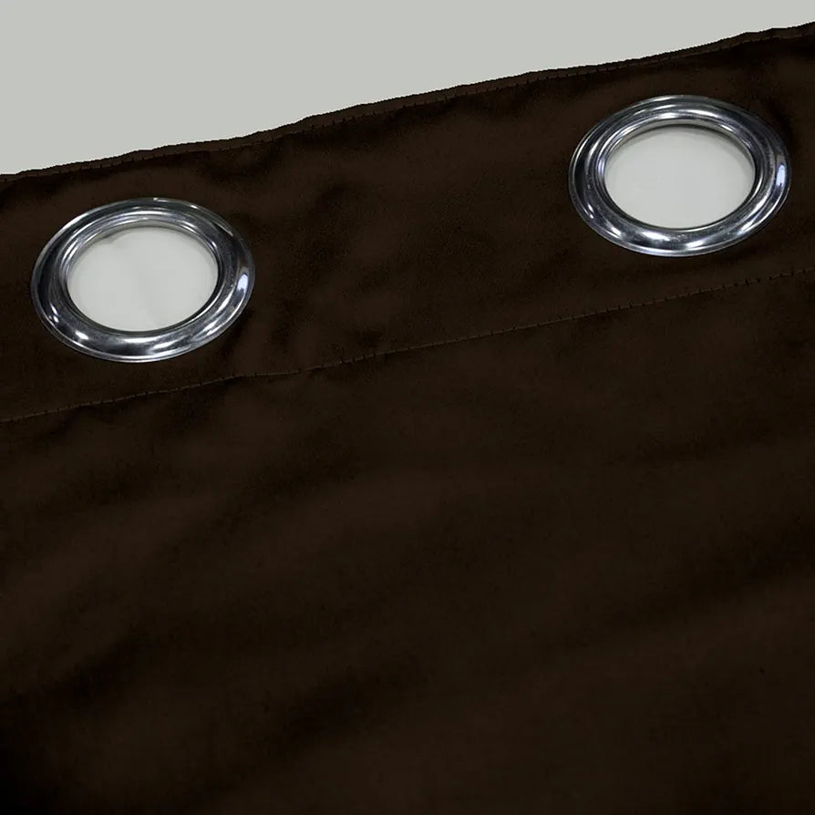 Divine Casa Semi Blackout Curtains Micro Satin Door Curtain 7 feet Long Colour Tortoise Shell (Pack of 2)