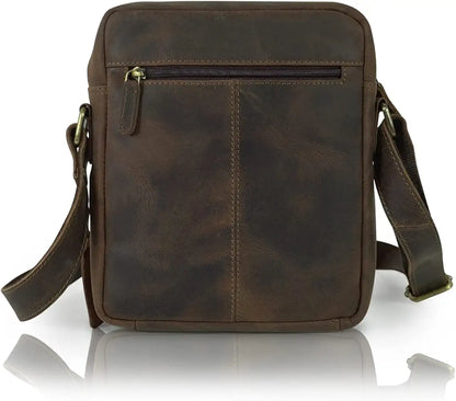 Goatter Hunter Leather 10”Inch Multi Pocket Crossbody Messenger Bag For Men  GTHT-13